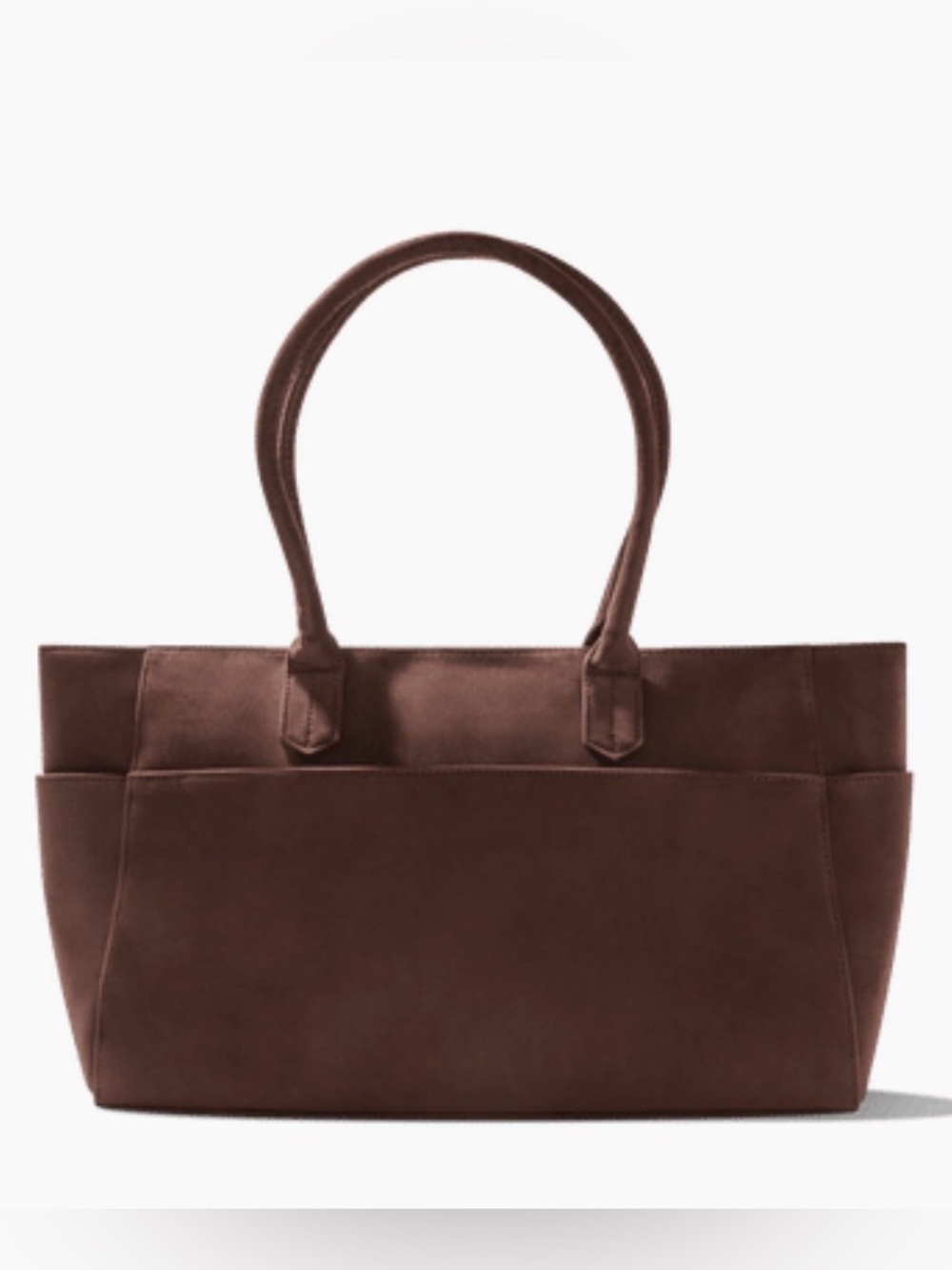 MALI & LILI Chocolate Brown Faux Suede Tote NWT